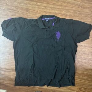 Men’s U.S. Polo Assn. Black Polo with purple size 2xl